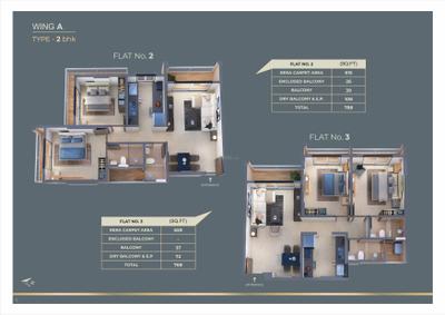 Image of 1200 Sq.ft 2 BHK Apartment / Flat for sale in Sankheshwar Plaza, Kasarvadavali, Thane for Rs. 9200000