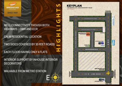 Image of 989 Sq.ft 2 BHK Apartment / Flat for sale in Sreenivasa Krishnalaya, Sholinganallur, Chennai for Rs. 9850000