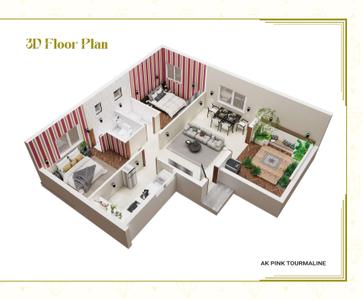 Image of 880 Sq.ft 2 BHK Apartment / Flat for sale in AK Watermelon Turnmaline, Pammal, Chennai for Rs. 6160000