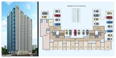 Image of 414 Sq.ft 1 BHK Apartment / Flat for sale in Sai Heritage, Diva, Thane for Rs. 3900000
