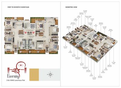 Image of 1650 Sq.ft 3 BHK Apartment / Flat for sale in RM Sai Eternity, Manish Nagar, Nagpur for Rs. 7900000