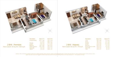Image of 1050 Sq.ft 2 BHK Apartment / Flat for sale in Satellite Elegance, Goregaon East, Mumbai for Rs. 22700000