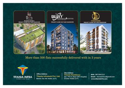 Image of 650 Sq.ft 1 RK Apartment / Flat for sale in Titania Residency , Phi IV, Greater Noida for Rs. 4200300