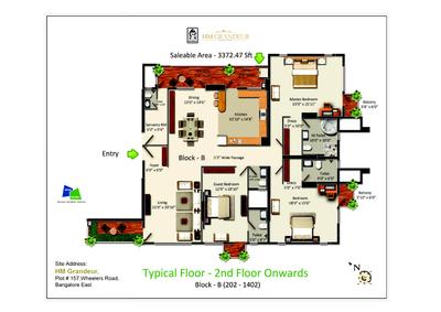 Image of 3300 Sq.ft 3 BHK Apartment / Flat for sale in HM Grandeur, Cox Town, Bengaluru for Rs. 80000000