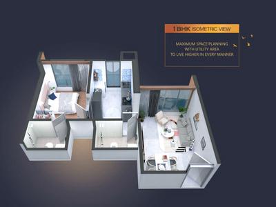 Image of 630 Sq.ft 1 BHK Apartment / Flat for sale in Space Sky 27, Bhandup West, Mumbai for Rs. 9300000