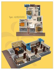Image of 1200 Sq.ft 3 BHK Apartment / Flat for sale in Ms Agrawal Sagar Golden Palm, Bagmugaliya, Bhopal for Rs. 2950000