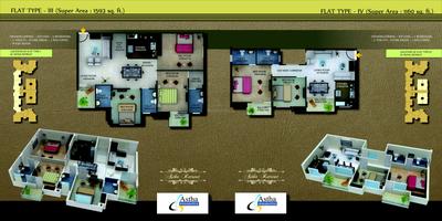 Image of 1000 Sq.ft 2 BHK Apartment / Flat for sale in Astha Retreat, Vrindavan Yojana, Lucknow for Rs. 6000000