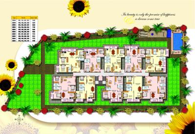 Image of 1172 Sq.ft 2 BHK Apartment / Flat for sale in SLV Sunflower, K R Puram, Bengaluru for Rs. 6000000