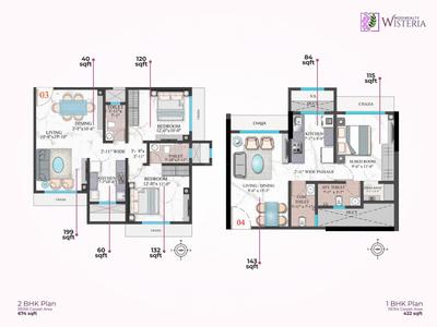 Image of 800 Sq.ft 2 BHK Apartment / Flat for sale in Modirealty Wisteria, Kandivali West, Mumbai for Rs. 21000000