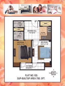 Image of 699 Sq.ft 2 BHK Apartment / Flat for sale in Shri Hari Om Apartment, Mahmoorganj, Varanasi for Rs. 4250000