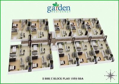 Image of 1089 Sq.ft 2 BHK Apartment / Flat for sale in TCH Garden Residency, Bommasandra, Bengaluru for Rs. 4500000