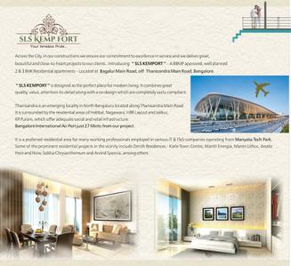 Image of 1210 Sq.ft 2 BHK Apartment / Flat for sale in SLS Kemp Fort, Srinivasa Nagar, Bengaluru for Rs. 6500000