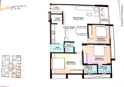 Image of 1836 Sq.ft 3 BHK Apartment / Flat for sale in Maruti Elite One 13, Gota, Ahmedabad for Rs. 10000000