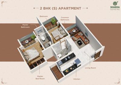 Image of 809 Sq.ft 2 BHK Apartment / Flat for sale in Shardhha Serene, Kalyan West, Kalyan for Rs. 4500000