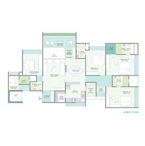 Image of 1860 Sq.ft 3 BHK Apartment / Flat for sale in Gala Swing, South Bopal, Ahmedabad for Rs. 12800000