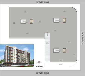 Image of 1186 Sq.ft 2 BHK Apartment / Flat for sale in Home Maker Advait, New Mehul Nagar, Jamnagar for Rs. 4000000