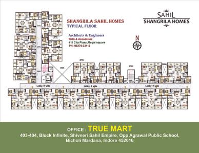 Image of 1785 Sq.ft 3 BHK Apartment / Flat for sale in JK Sahil Shangrila Homes, Talawali Chanda, Indore for Rs. 9000000