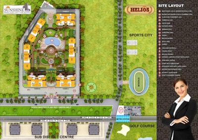 Image of 2200 Sq.ft 3.5 BHK Apartment / Flat for sale in Sunshine Helios, Sector 78, Noida for Rs. 30000000