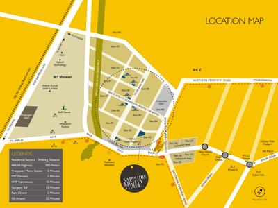 Image of 688 Sq.ft 1 BHK Apartment / Flat for sale in Ameya Sapphire 83, Sector 83, Gurgaon for Rs. 5800000