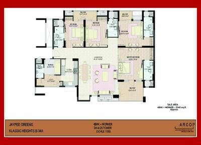 Image of 1149 Sq.ft 2 BHK Apartment / Flat for sale in Jaypee Wish Town Klassic, Sector 133, Noida for Rs. 8850000