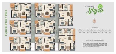 Image of 1570 Sq.ft 3 BHK Apartment / Flat for sale in Bommarillu Skyra, Ameenpur, Sangareddy for Rs. 7693000