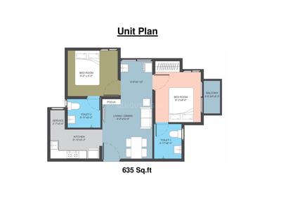 Image of 595 Sq.ft 2 BHK Apartment / Flat for sale in Arun Manjari, Mevalurkuppam, Chennai for Rs. 2500000