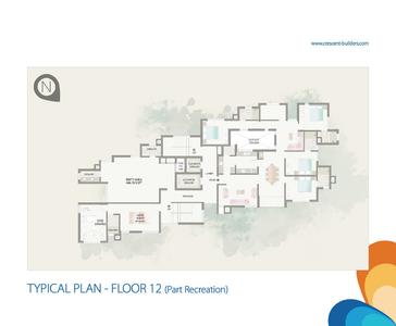 Image of 1104 Sq.ft 2 BHK Apartment / Flat for sale in Crescent Zinnia, Pottammal, Kozhikode for Rs. 7000000