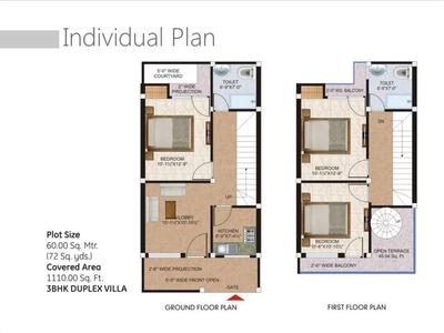 Image of 2000 Sq.ft 2 BHK Independent House for sale in Pushpanjali Clouds Valley, Kaulakha, Agra for Rs. 5000000