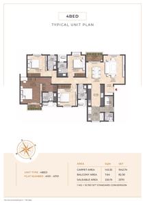 Image of 2370 Sq.ft 4 BHK Apartment / Flat for sale in Shriram Esquire, Koramangala, Bengaluru for Rs. 48000000