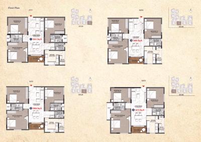 Image of 1700 Sq.ft 3 BHK Apartment / Flat for sale in Patteeswarar Paradise Magizham, Singanallur, Coimbatore for Rs. 12000000