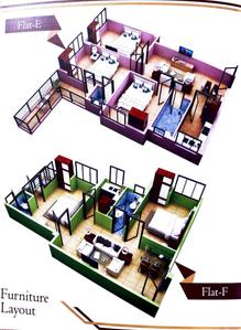 Image of 810 Sq.ft 2 BHK Apartment / Flat for sale in Akaar Villa, Baguiati, Kolkata for Rs. 3950000