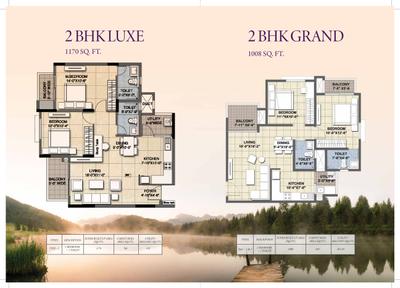 Image of 1008 Sq.ft 2 BHK Apartment / Flat for sale in Ajmera Lakeside Paradise, Yelahanka, Bengaluru for Rs. 11200000