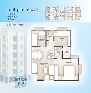 Image of 1125 Sq.ft 2 BHK Apartment / Flat for sale in Trilokesh River Side Park, Vishala, Ahmedabad for Rs. 6000000