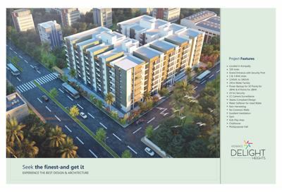 Image of 1650 Sq.ft 3 BHK Apartment / Flat for sale in Vistara Delight Heights, Kompally, Hyderabad for Rs. 9900000