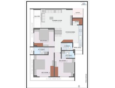Image of 1818 Sq.ft 3 BHK Apartment / Flat for sale in Om Krupa, Thaltej, Ahmedabad for Rs. 13300000