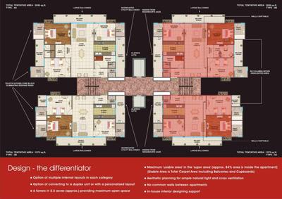Image of 2200 Sq.ft 3.5 BHK Apartment / Flat for sale in Sunshine Helios, Sector 78, Noida for Rs. 30000000