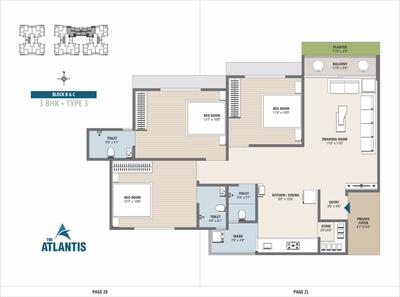 Image of 1800 Sq.ft 3 BHK Apartment / Flat for sale in The Atlantis, Zundal, Ahmedabad for Rs. 10000000