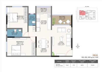Image of 1850 Sq.ft 3 BHK Apartment / Flat for sale in The Nest Anamay, Kothrud, Pune for Rs. 25500000