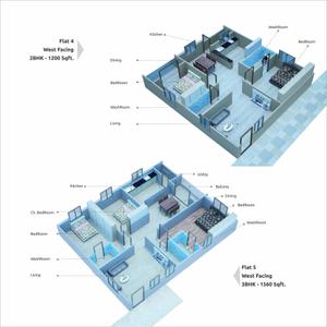 Image of 1200 Sq.ft 2 BHK Apartment / Flat for sale in Aarna Pride, Thorrur Village, Hyderabad for Rs. 5640000