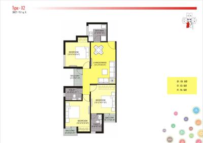 Image of 460 Sq.ft 1 BHK Apartment / Flat for sale in Unitech Unihomes 2, Sector 117, Noida for Rs. 5100000