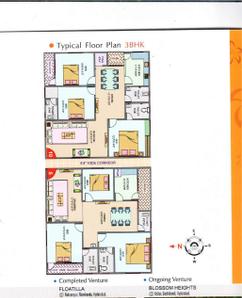 Image of 1000 Sq.ft 2 BHK Apartment / Flat for sale in Parijatha Pride, Shamirpet, Hyderabad for Rs. 4500000