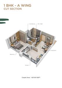 Image of 850 Sq.ft 2 BHK Apartment / Flat for sale in Raviraj One Residency, Ambegaon Budruk, Pune for Rs. 6000000