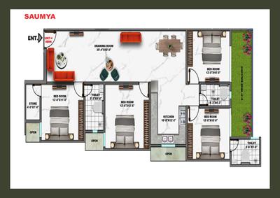 Image of 1600 Sq.ft 3 BHK Apartment / Flat for sale in Lucky Aestor Square, Noida Extension, Greater Noida for Rs. 6200000