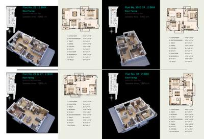 Image of 1360 Sq.ft 2 BHK Apartment / Flat for sale in Gokul Bhuvanam, Nizampet, Hyderabad for Rs. 9800000