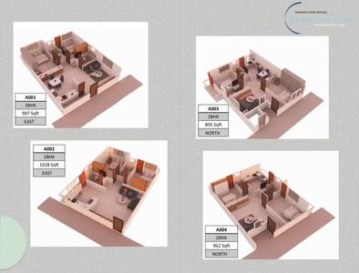 Image of 895 Sq.ft 2 BHK Apartment / Flat for sale in Diamond Pearl Palaces, Visthar, Bengaluru for Rs. 4700000