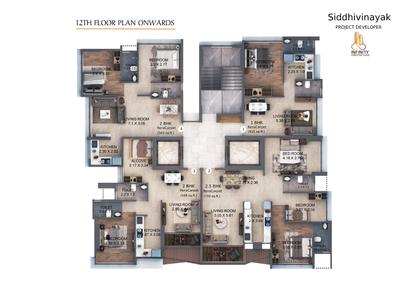 Image of 1237 Sq.ft 3 BHK Apartment / Flat for sale in Infinity Siddharth Nagar SIddhivinayak Chs Ltd, Goregaon West, Mumbai for Rs. 25000000