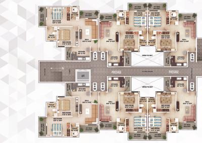 Image of 862 Sq.ft 2 BHK Apartment / Flat for sale in Nand Yashoda Highrrise, Chandrakiran Nagar, Nagpur for Rs. 2900000