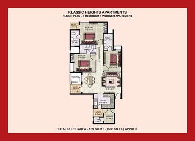Image of 1125 Sq.ft 2 BHK Apartment / Flat for sale in Jaypee Klassic Heights, Sector 130, Noida for Rs. 12500000