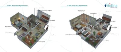 Image of 750 Sq.ft 2 BHK Apartment / Flat for sale in Gini Bellina Phase 3, Lohegaon, Pune for Rs. 5100000