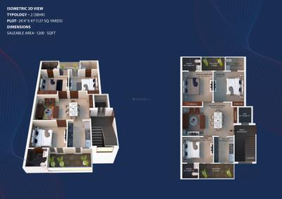 Image of 1114 Sq.ft 3 BHK Apartment / Flat for sale in Serenity Sky, Kharar, Mohali for Rs. 7500000